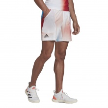 adidas Tennishose Melbourne Ergo Printed Short 7inch 2022 kurz weiss/bunt Herren